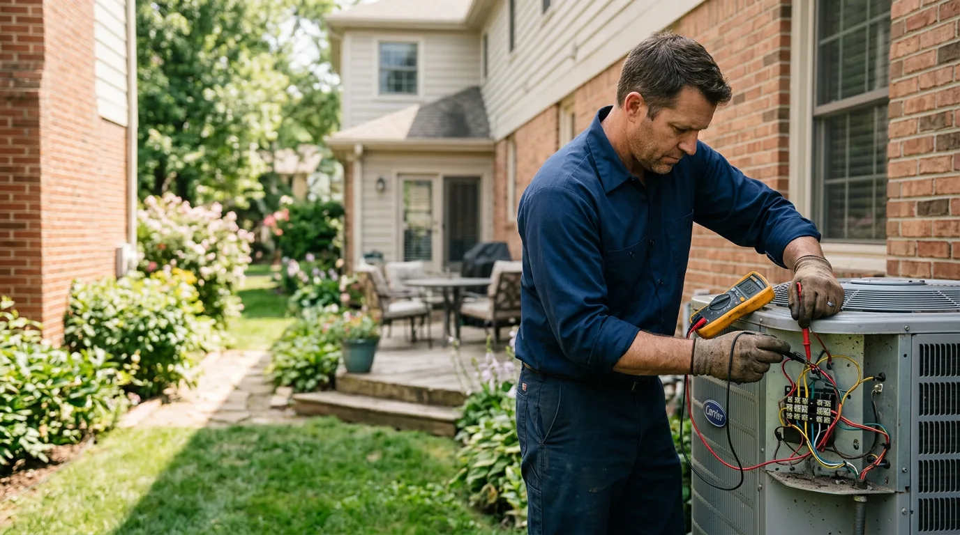 HVAC technician working near Irvington, IL